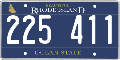 RI license plate 225411