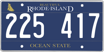RI license plate 225417