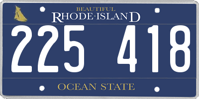 RI license plate 225418