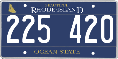 RI license plate 225420