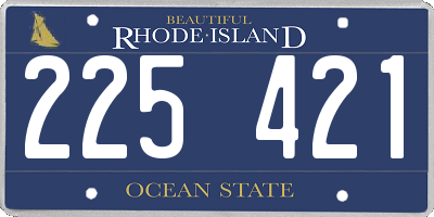 RI license plate 225421