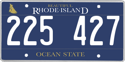 RI license plate 225427