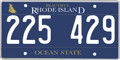 RI license plate 225429