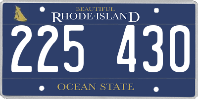 RI license plate 225430