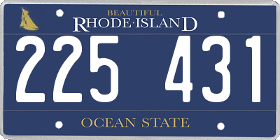 RI license plate 225431