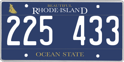 RI license plate 225433