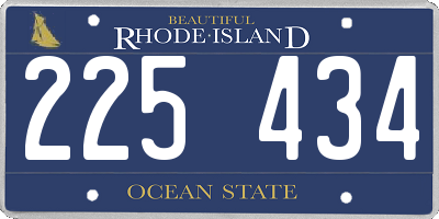 RI license plate 225434