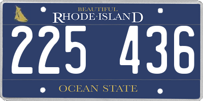 RI license plate 225436