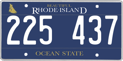 RI license plate 225437