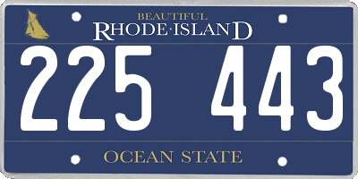 RI license plate 225443