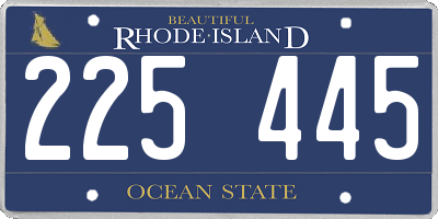 RI license plate 225445