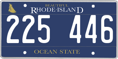 RI license plate 225446