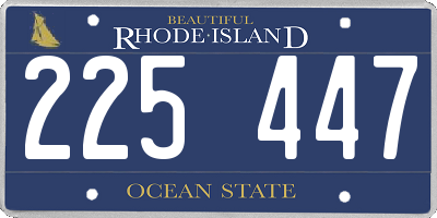 RI license plate 225447
