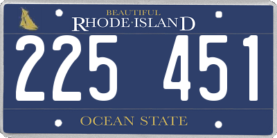 RI license plate 225451