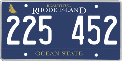 RI license plate 225452