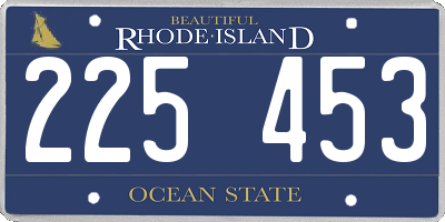 RI license plate 225453