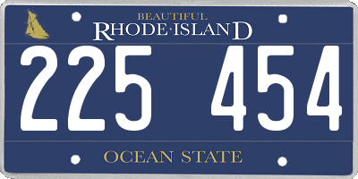 RI license plate 225454