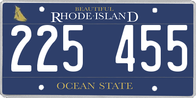 RI license plate 225455