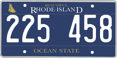 RI license plate 225458