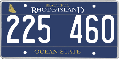 RI license plate 225460