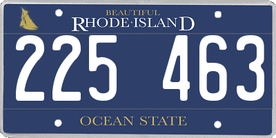RI license plate 225463