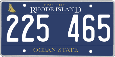 RI license plate 225465