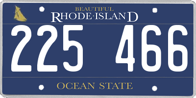 RI license plate 225466