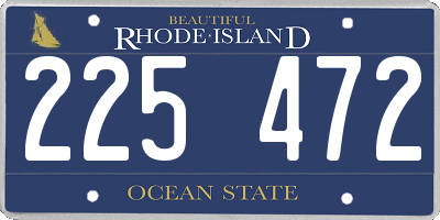 RI license plate 225472