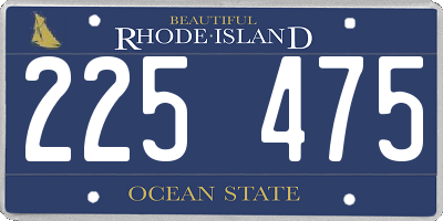 RI license plate 225475