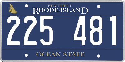 RI license plate 225481