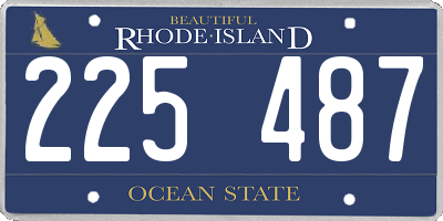 RI license plate 225487