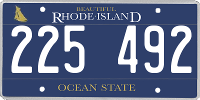 RI license plate 225492
