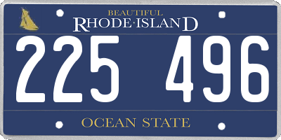 RI license plate 225496