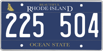RI license plate 225504
