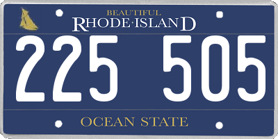 RI license plate 225505