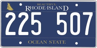 RI license plate 225507