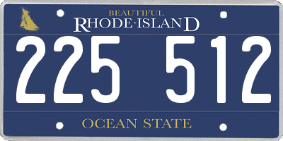 RI license plate 225512