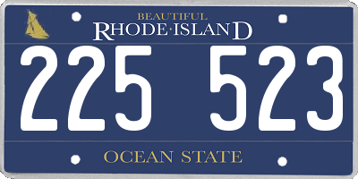 RI license plate 225523