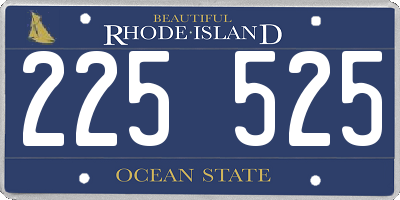 RI license plate 225525