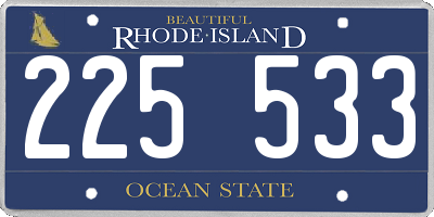 RI license plate 225533