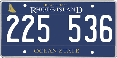 RI license plate 225536