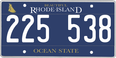 RI license plate 225538