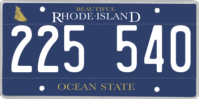 RI license plate 225540