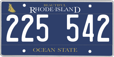 RI license plate 225542