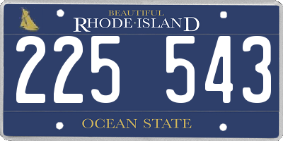 RI license plate 225543