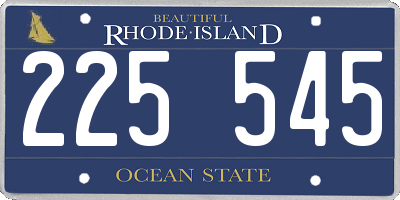 RI license plate 225545
