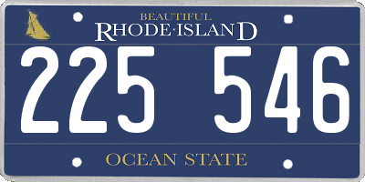 RI license plate 225546