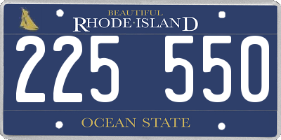 RI license plate 225550