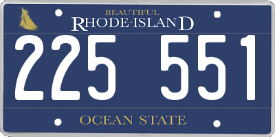 RI license plate 225551