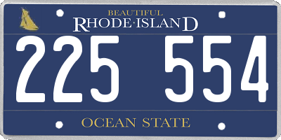 RI license plate 225554